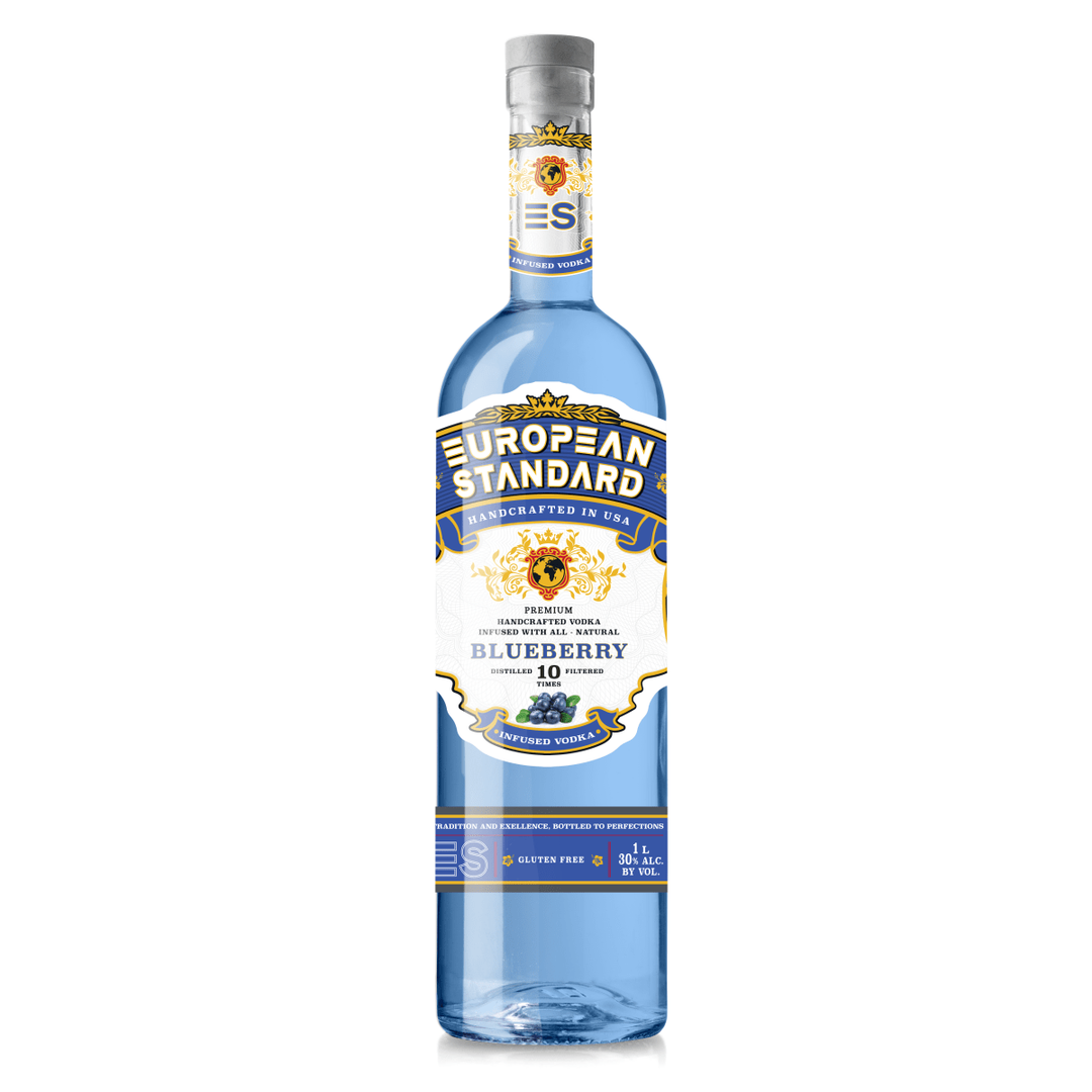 1 Premium Handcrafted in USA Vodka , European Standard , Infused with All - Natural Blueberry, 1L, 30% ABV - Terra Global Beverages