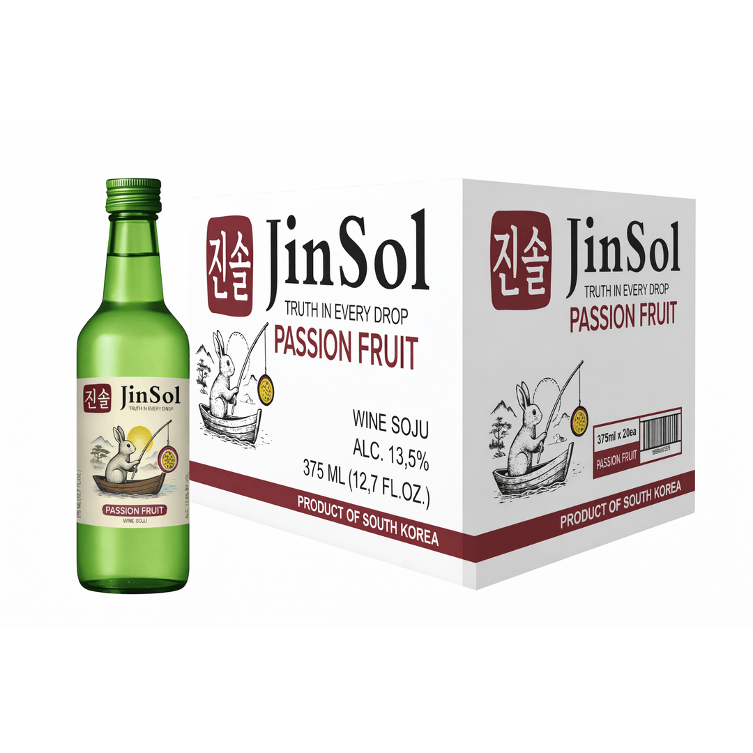 JinSol Korean Soju,  PASSION FRUIT, Pack 20 , 375 mL, 13.5 % ABV, crafted from apple wine