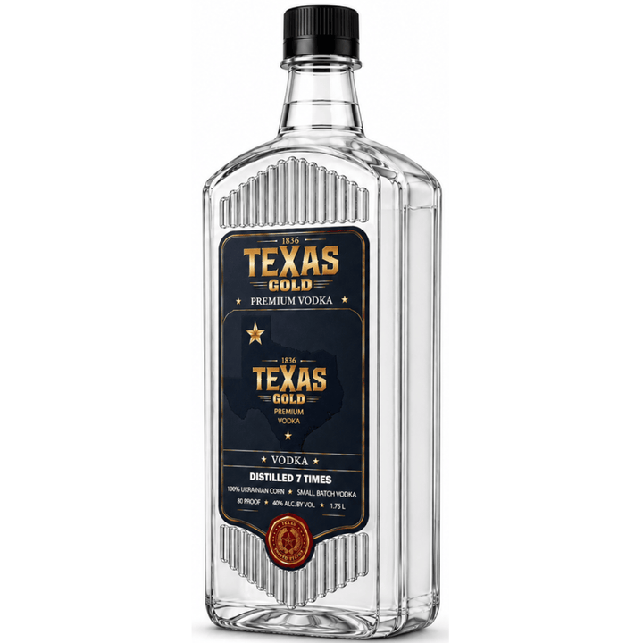 Premium Imported Vodka,  TEXAS GOLD, Pet Bottle,   1.75 L, 40% ABV  (6B/Case )