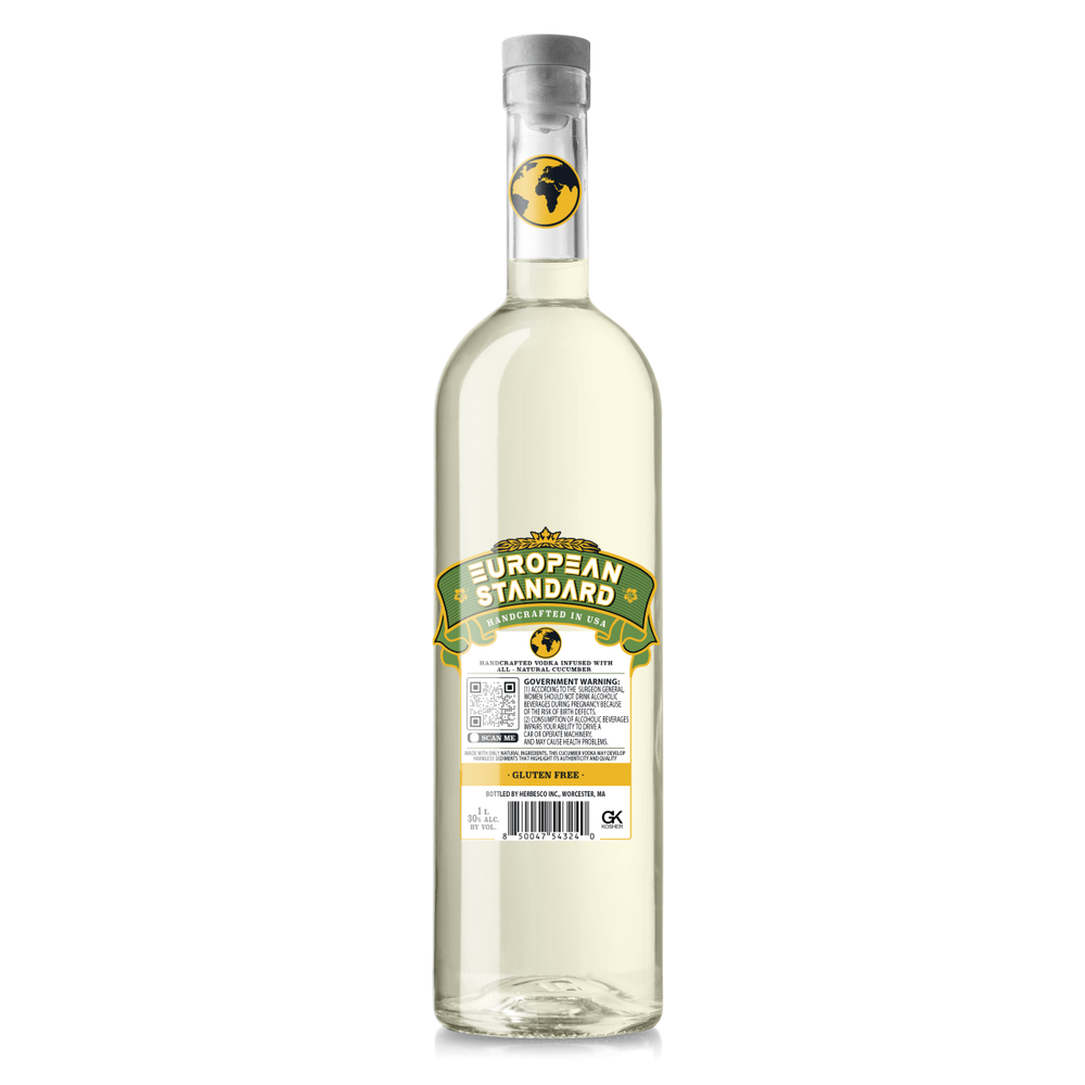 3 Premium Handcrafted Vodka, European Standard, Infused with All - Natural Cucumber 1L, 30% ABV - Terra Global Beverages