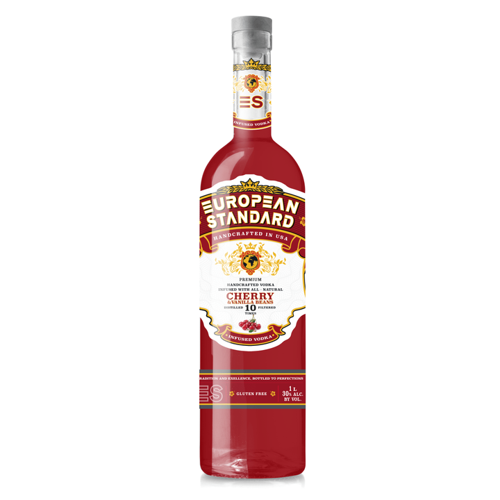 4 Premium Handcrafted Vodka , European Standard , Infused with All - Natural Cherry & Vanilla Beans , 1L, 30% ABV - Terra Global Beverages