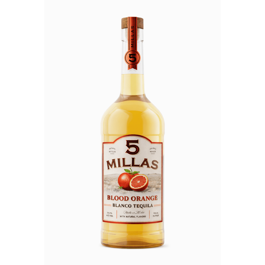 5 Millas, Blood Orange 100% Blue Agave Blanco Tequila 5 Millas with Natural Flavors 750 mL , 35 % ABV - Terra Global Beverages