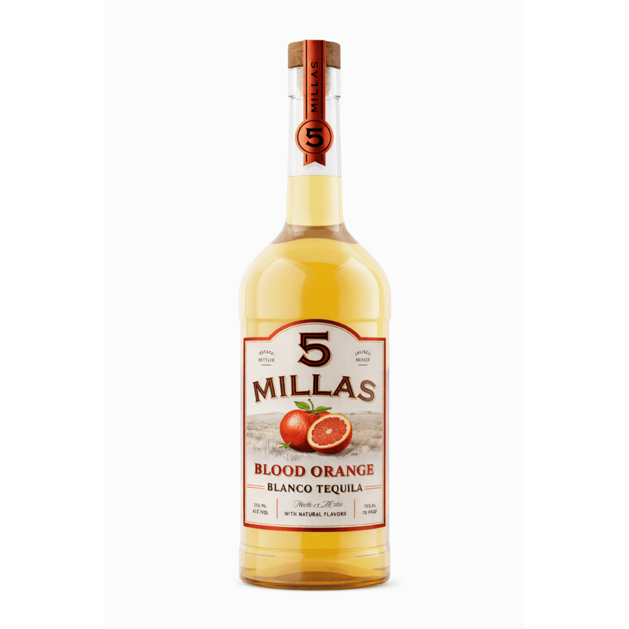 5 Millas, Blood Orange 100% Blue Agave Blanco Tequila 5 Millas with Natural Flavors 750 mL , 35 % ABV - Terra Global Beverages