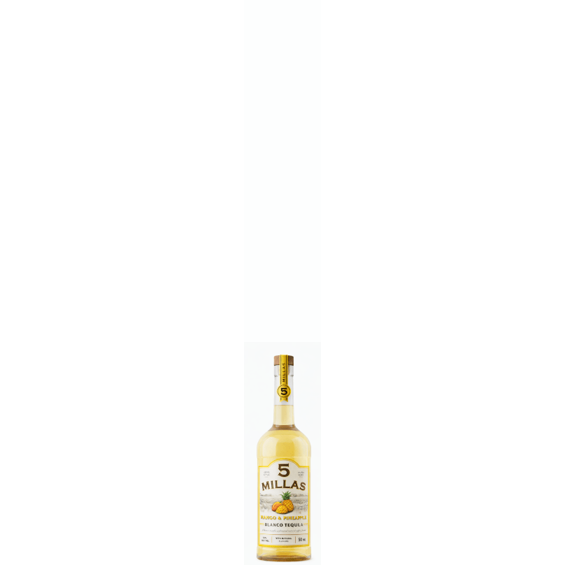 5 Millas, Tropical Mango & Pineapple 100% Blue Agave Blanco Tequila 5 Millas with Natural Flavors 50 mL , 35 % ABV - Terra Global Beverages