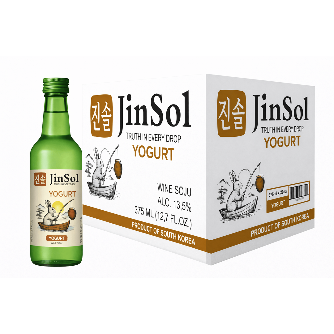 JinSol Korean Soju,  YOGURT, Pack 20 , 375 mL, 13.5 % ABV, crafted from apple wine