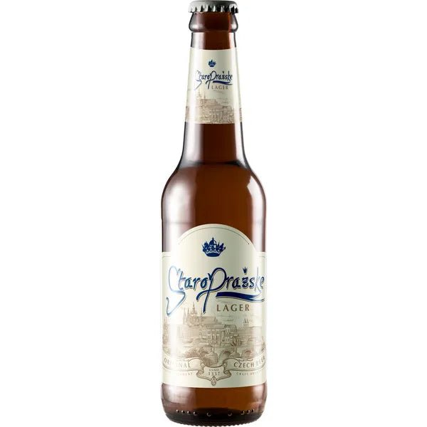 Beer , StaroPrazske Lager 500 mL, 5% ,12% Plato , aged in cellars for no less than 2 months. - Terra Global Beverages