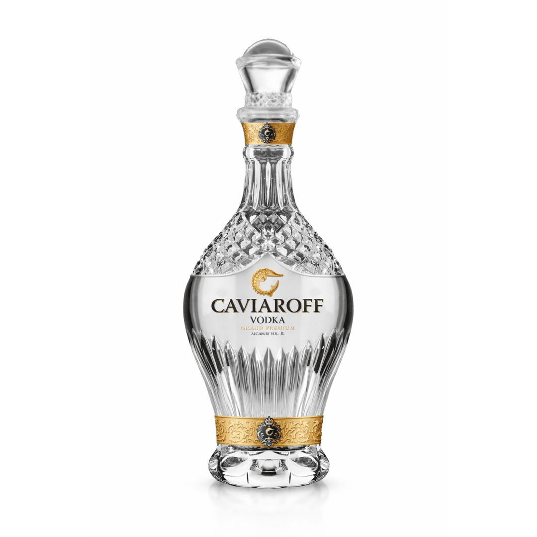 Grand Premium Vodka ,CaviaroFF , Handmade Cristal Bottle 1L, 40% - Terra Global Beverages