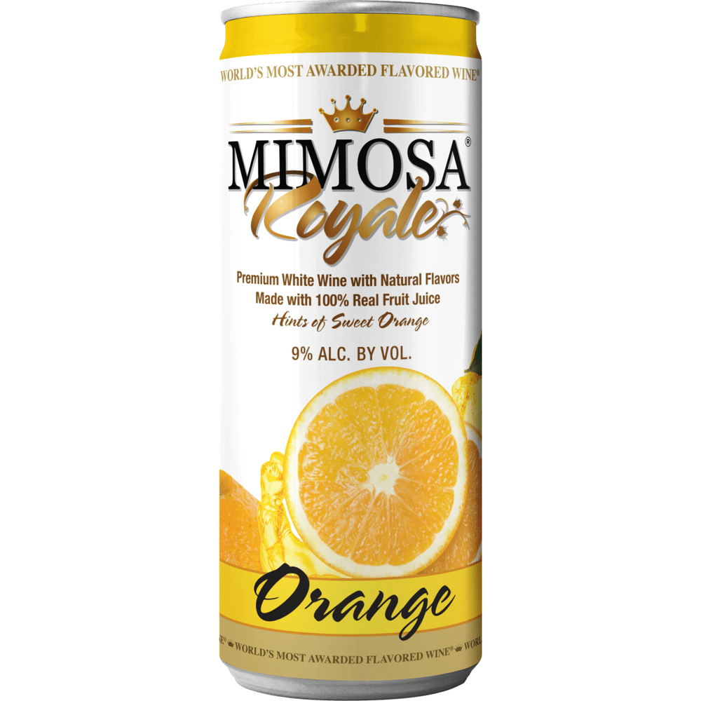 Mimosa Royale Orange Pack4 , mix of different Muscat Wines, blended with only the best 100% Natural Orange Juice, 355 mL, 9% ABV - Terra Global Beverages