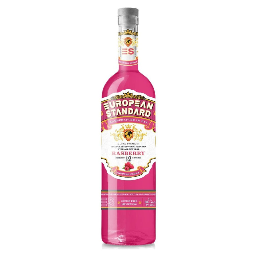 Premium Handcrafted Vodka , European Standard , Infused with All - Natural Raspberry & Vanilla Beans, 1L, 30% ABV - Terra Global Beverages