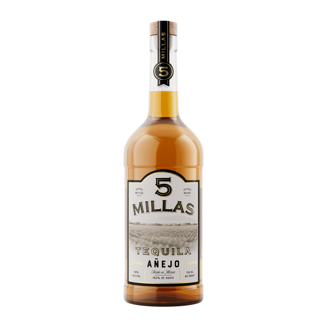 Tequila 5 Millas, 100% Agave, Anejo, 750 mL 40% - Terra Global Beverages