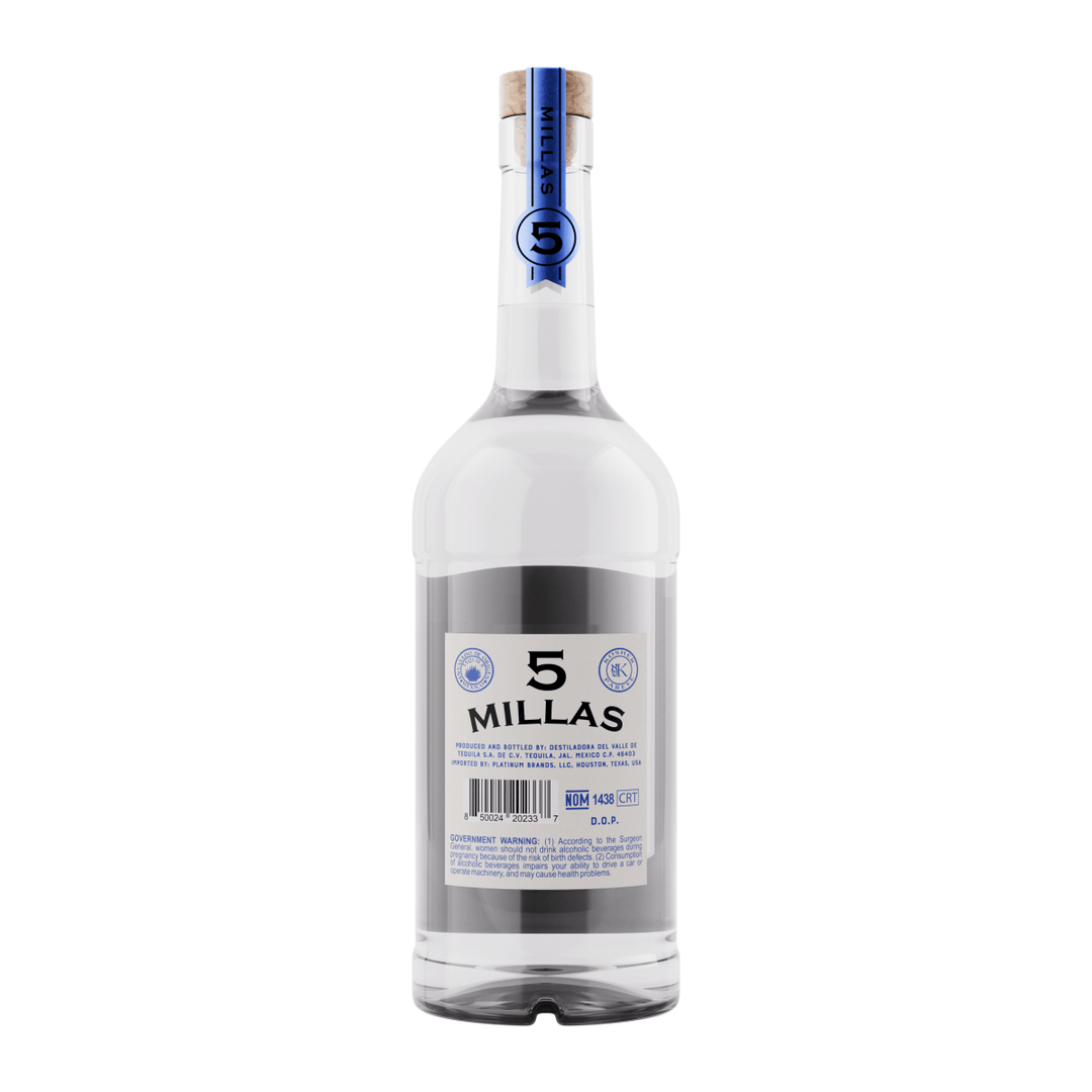 Tequila 5 Millas, 100% Agave, Blanco, 750 mL , 40% - Terra Global Beverages