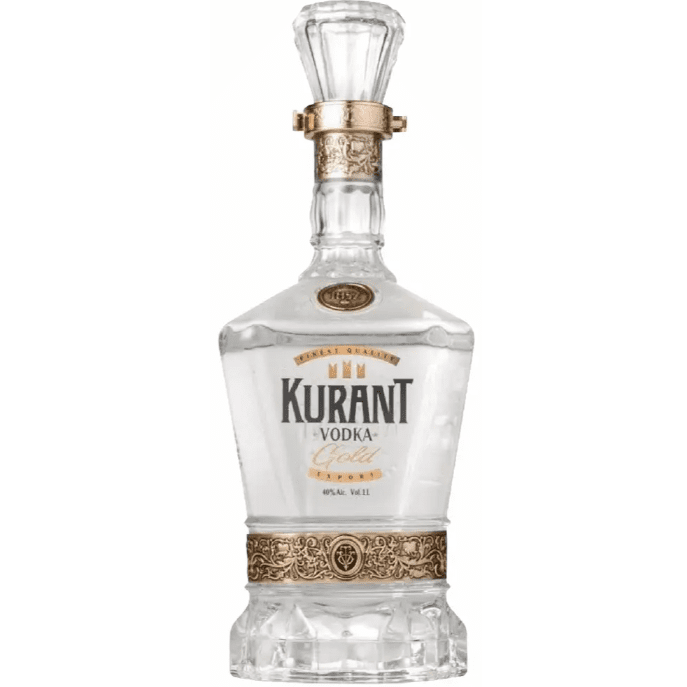 Ultra - Premium Vodka, 1852 Kurant Gold Vodka from Grape spirits, Bottle Handcrafted in Europe , 1L, 40% ABV Handcrafted in Europe - Terra Global Beverages