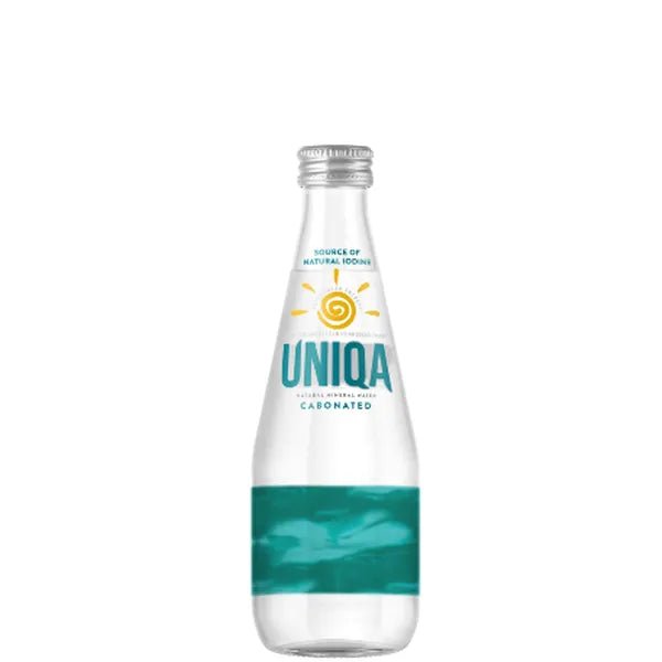 UNIQA , Water 330 mL , Glass Carbonated Natural Artesian Mineral Water - Terra Global Beverages
