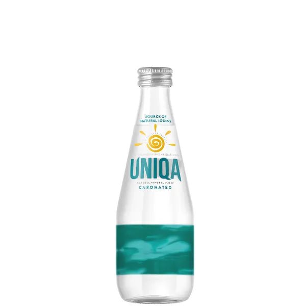 UNIQA , Water 330 mL , Glass Carbonated Natural Artesian Mineral Water - Terra Global Beverages